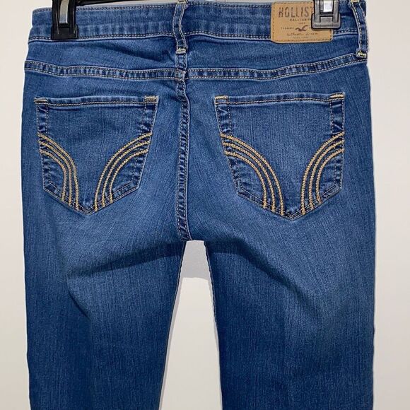 Hollister Women's Mid Wash Blue Stretch Denim Casual Skinny Jeans Size 3S 26x30 - Picture 5 of 9
